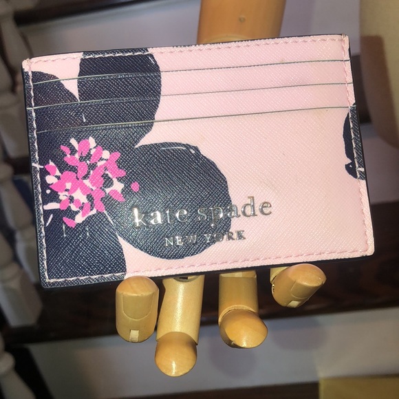 SEE KATE SPADE HIBISCUS BAG FOR SALE - KATE SPADE Pink Hibiscus Card Holder NWOT - Picture 7 of 15